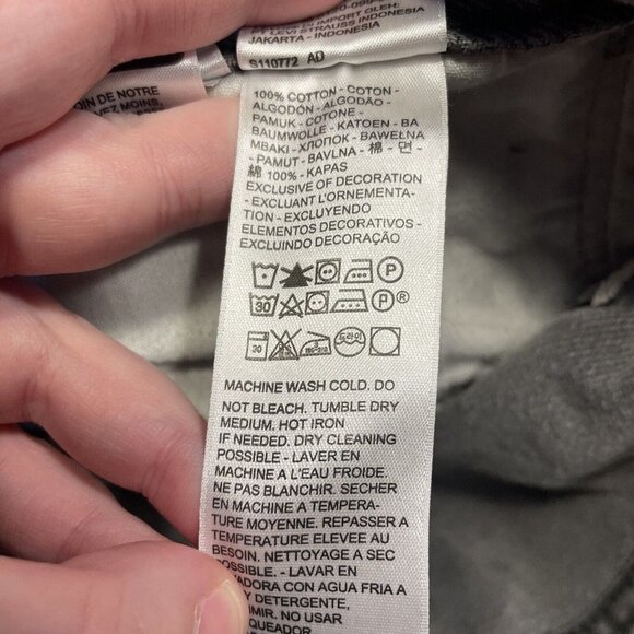 Levis Womn 31 Gray Denim Splatter Hem Slouchy Mid Rise Low Pro Straight Jean NWT - Picture 14 of 14